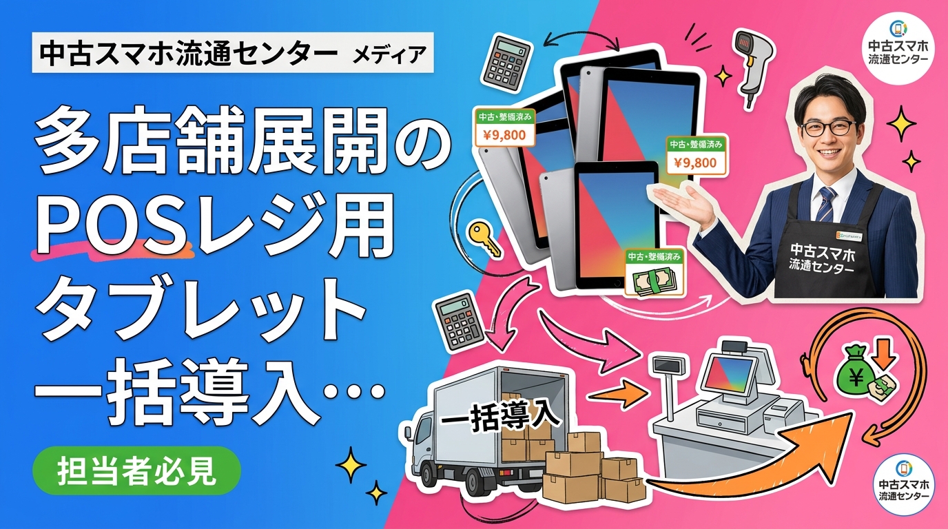 フランチャイズ本部・多店舗展開企業が新規出店のたびに直面するiPad等タブレットの調達コスト問題を、中古タブレット一括仕入れで解決する方法を実務目線で解説します。