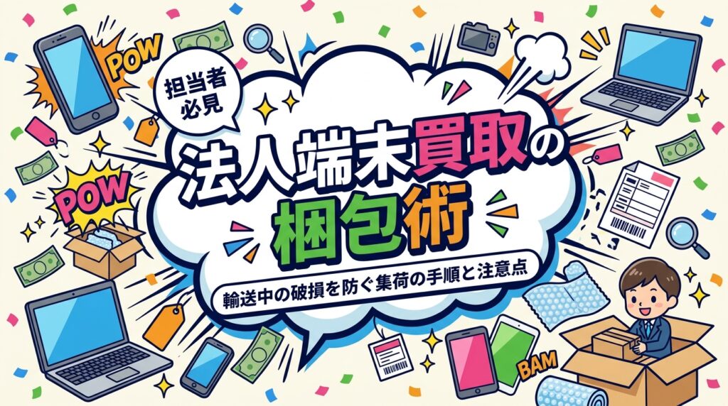 法人の端末買取で輸送中の破損を防ぐには、個別緩衝材と台数リストの同梱が基本です。梱包手順、NG例、出張集荷と宅配便の使い分けを台数・拠点数の条件で解説し、最短即日の集荷手配の流れも紹介します。
