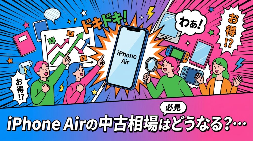 2026年9月のApple発表でiPhone Air 2は2027年春の見込みに。初代iPhone Airの中古販売相場と買取相場の目安、薄型モデル特有の需要、18 Pro発表による値動きの見方、法人が売る・買うときの判断基準を中立に解説します。