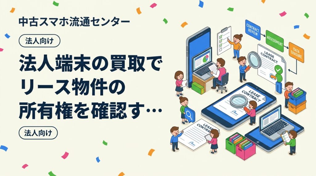 リース契約中の端末は所有権がリース会社にあり、原則として法人が独自に売却できません。所有権移転の有無、リースアップ後の買取・再リース、レンタルとの違い、契約書確認から査定・データ消去証明書受領までの手順を実務目線で解説します。