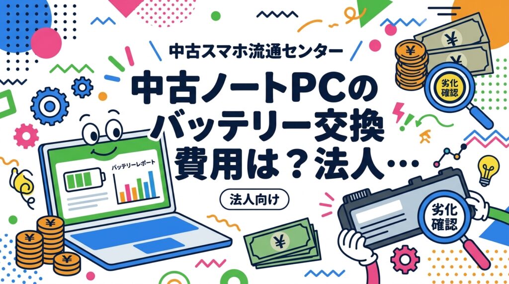 中古ノートPCを法人導入する際のバッテリー交換費用の目安と考え方を解説。Windowsのバッテリーレポートで劣化を確認する手順、交換すべき判断基準、据置用途なら交換しない運用まで、総務・情シス向けに実務的にまとめました。