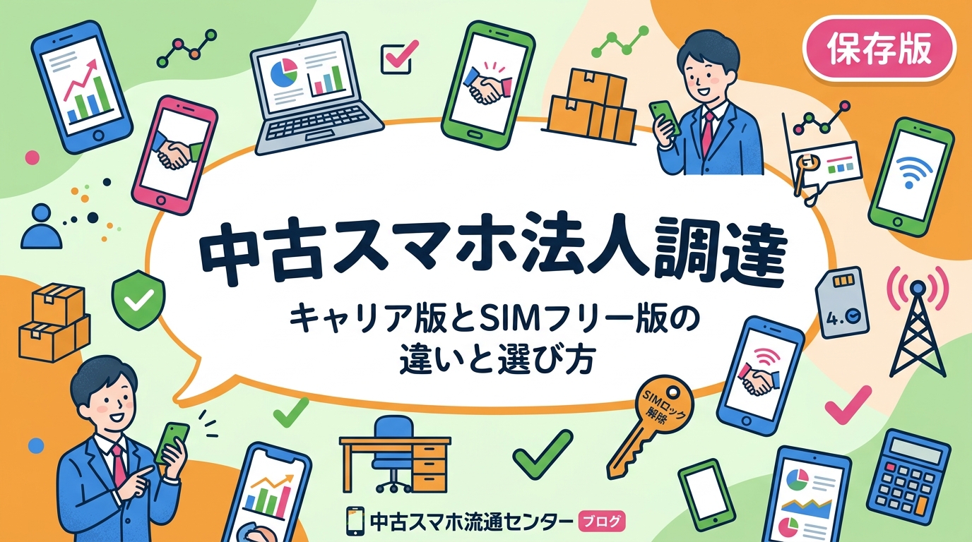 法人で中古スマホを一括調達する際、キャリア版とSIMフリー版のどちらを選ぶべきか。SIMロック解除やネットワーク利用制限、バンド対応など実務上の確認点と、格安SIM併用時の手順を情シス向けに解説します。